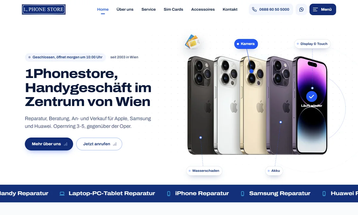 Website von 1Phonestore