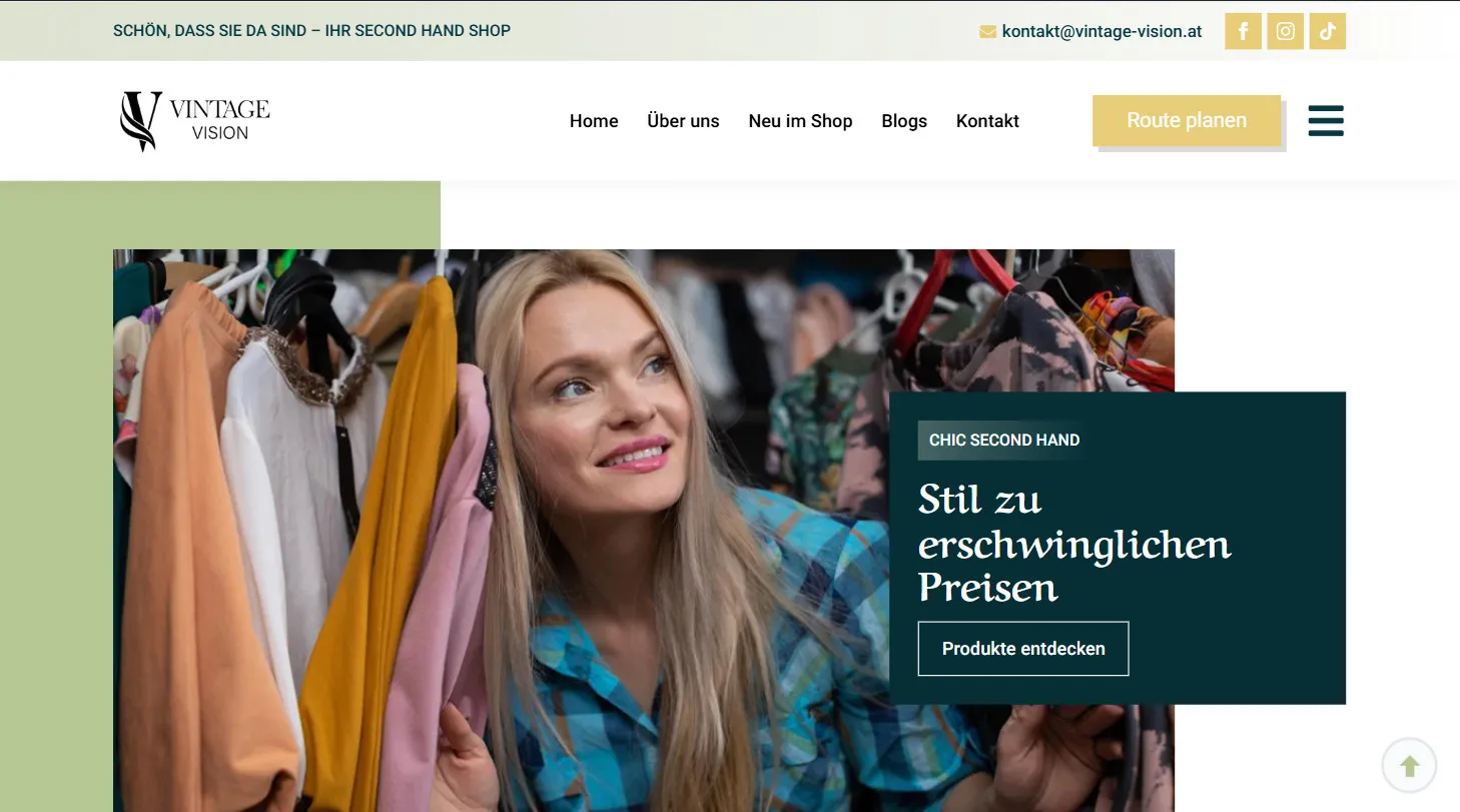 Website von Vintage Vision